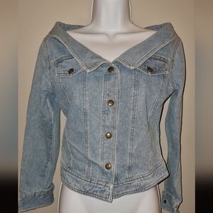 Off Shoulder Jean Jacket